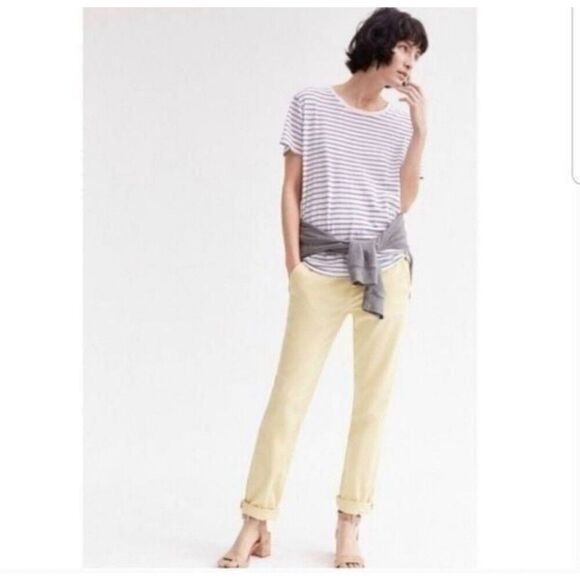 Anthropologie PILCRO AND THE LETTERPRESS Size 30 Solid Pale Yellow Pants - Picture 1 of 9